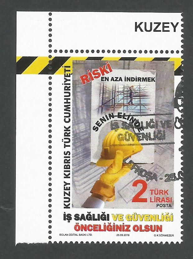 North Cyprus Stamps SG 0844 2018 Occupational Health and Safety - CTO USED (K796)