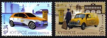 Cyprus Stamps SG 1297-98 2013 EUROPA Postal Vehicles