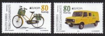 North Cyprus Stamps SG 0759-60 2013 EUROPA Postal Vehicles