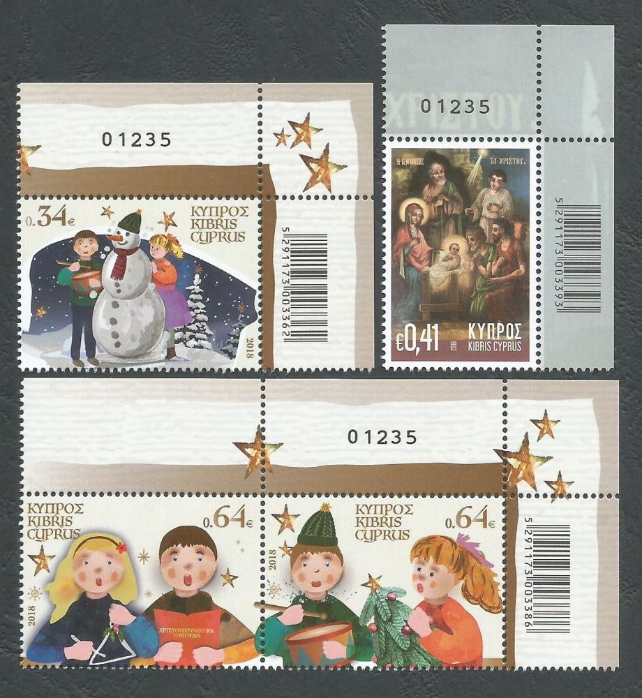 Cyprus Stamps SG 1446-49 2018 Christmas 2018 - Control numbers MINT