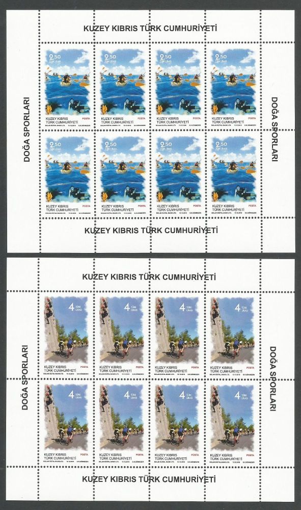 North Cyprus Stamps SG 0845-46 2018 Outdoor Sports - Full sheet MINT