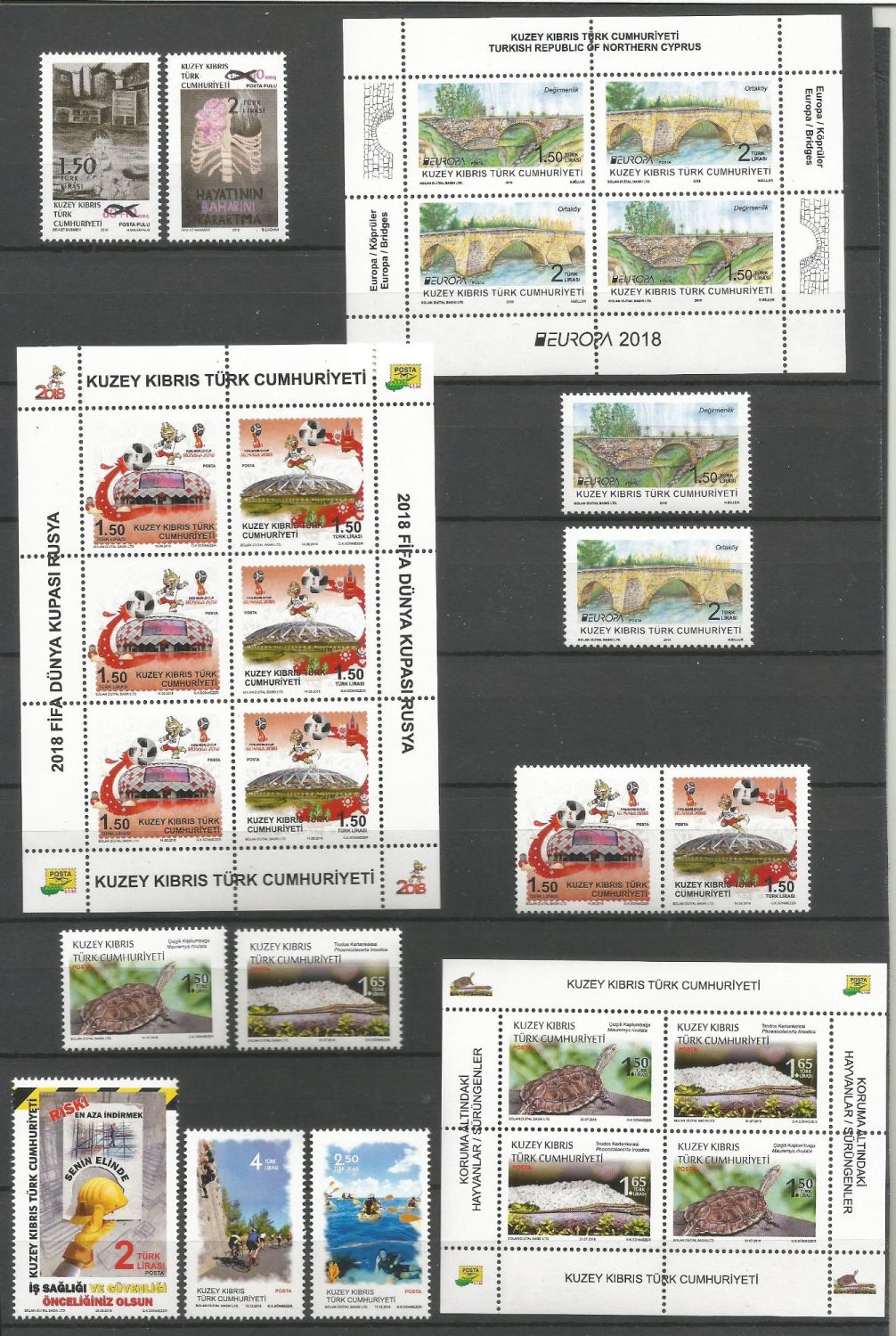 North Cyprus Stamps  2018 Complete Year Set - MINT