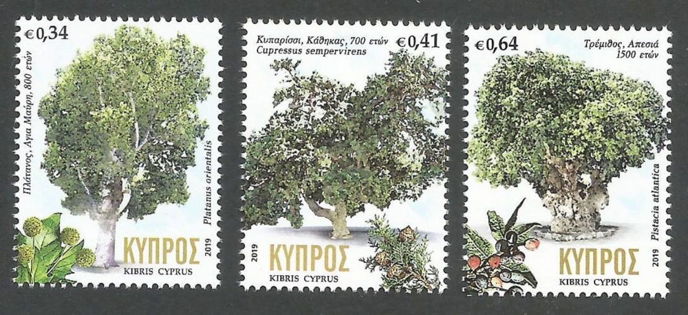 Cyprus Stamps SG 1453-55 2019 Centennial trees in Cyprus - MINT