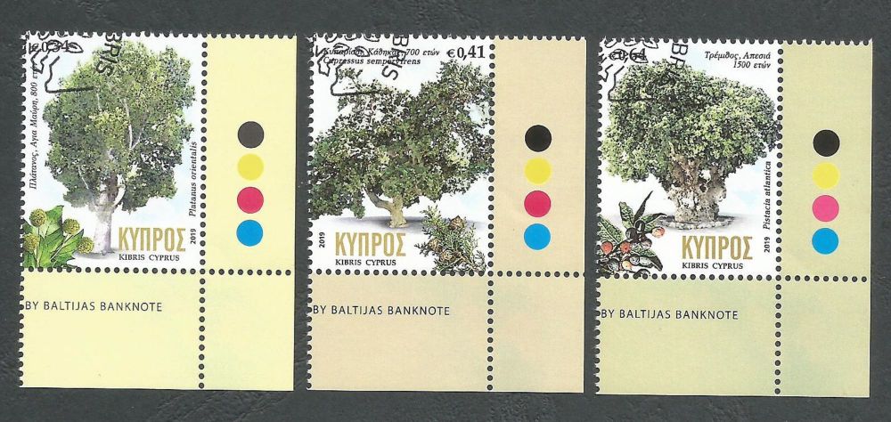 Cyprus Stamps SG 1453-55 2019 Centennial trees in Cyprus - CTO USED (k822)
