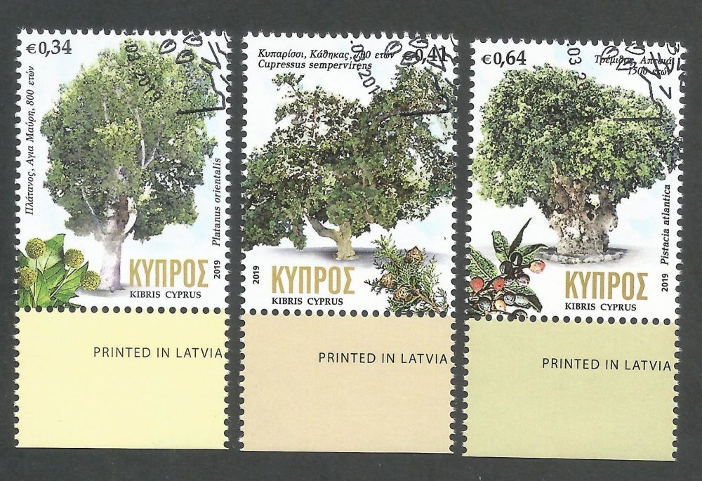 Cyprus Stamps SG 1453-55 2019 Centennial trees in Cyprus - CTO USED (k820)