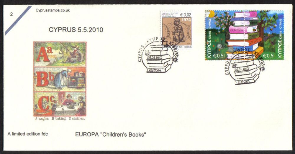 Cyprus Stamps SG 1219-20 2010 Europa Childrens books - Cachet Unofficial FD