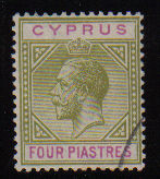 Cyprus Stamps SG 095 1921 Four Piastres - USED (d630)