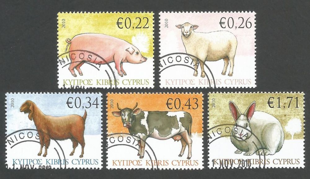 Cyprus Stamps SG 1212-16 2010 Domestic Animals - USED (k906)
