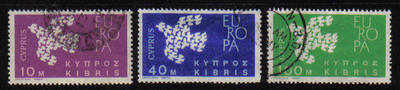 Cyprus Stamps SG 206-08 1962 Europa Doves - USED (b119)
