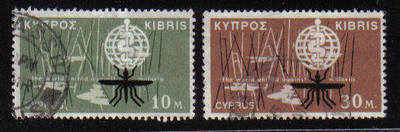 Cyprus Stamps SG 209-10 1962 Malaria Eradication - USED (b121)