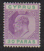 Cyprus Stamps SG 051 1903 30 Paras King Edward VII - MLH (d683)