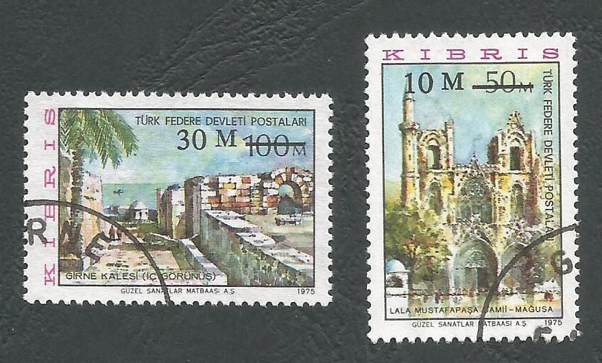 North Cyprus Stamps SG 025-26 1976 Surcharge - USED (L037)