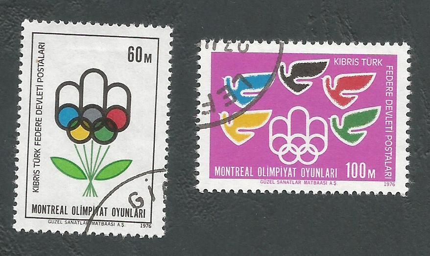 North Cyprus Stamps SG 034-35 1976 Montreal Olympic Games - USED (L041)