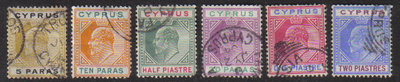 Cyprus Stamps SG 060-65 King Edward VII 2nd Definitives - USED (d730)