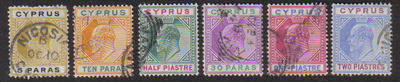 Cyprus Stamps SG 060-65 King Edward VII 2nd Definitives - USED (d731)
