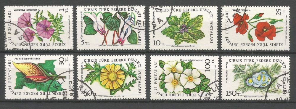 North Cyprus Stamps SG 109-16 1981 Flowers - USED (L069)
