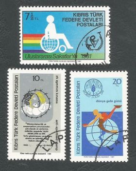 North Cyprus Stamps SG 117-19 1981 Commemorations - USED (L074))