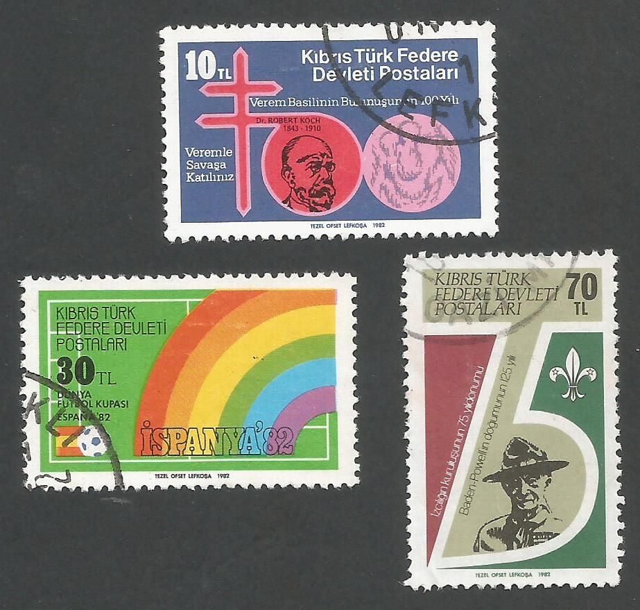 North Cyprus Stamps SG 129-31 1982 Anniversaries and Events - USED (L082)