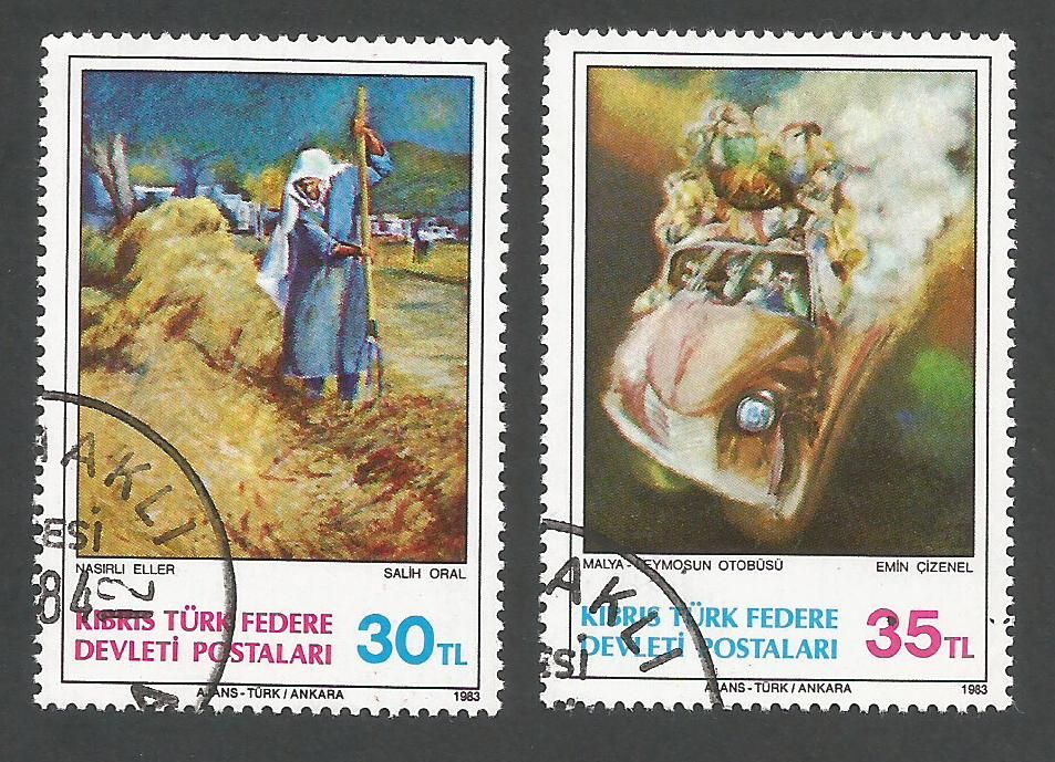 North Cyprus Stamps SG 132-33 1983 Art 2nd Series - USED (L083)