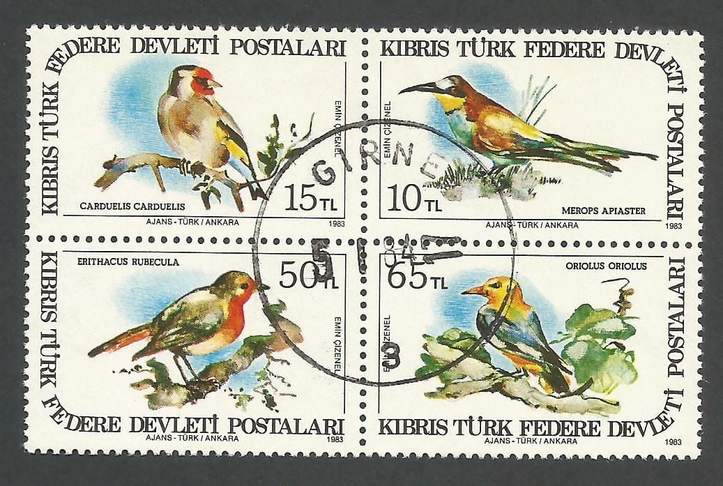 North Cyprus Stamps SG 140-43 1983 Birds of Cyprus - USED (L089)
