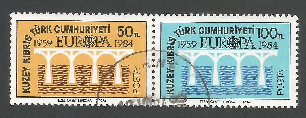 North Cyprus Stamps SG 148-49 1984 Europa Bridge - USED (L092)