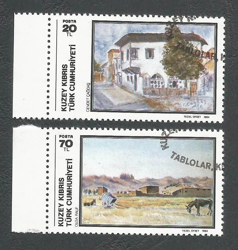 North Cyprus Stamps SG 157-58 1984 Art 3rd Series - CTO USED (L103)