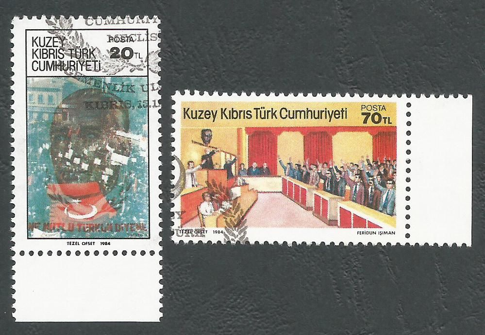 North Cyprus Stamps SG 159-60 1984 1st Anniversary of the TRNC - CTO USED (L106)