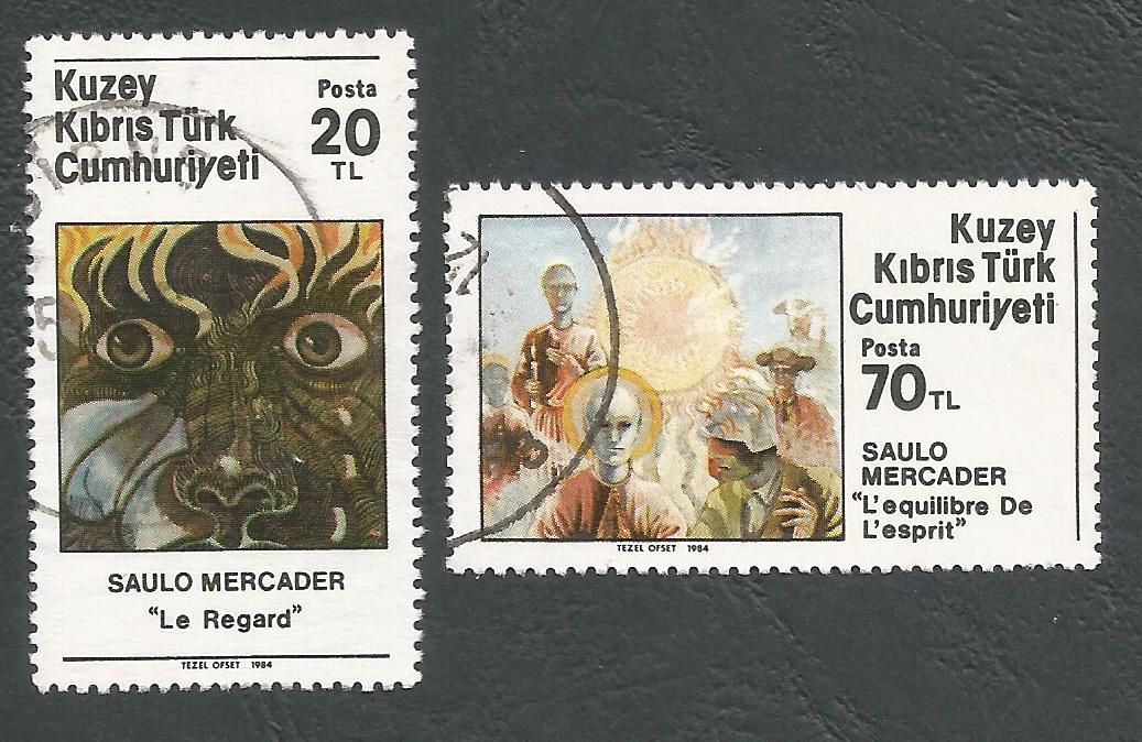 North Cyprus Stamps SG 163-64 1984 Saulo Mercader Artist - USED (L114)