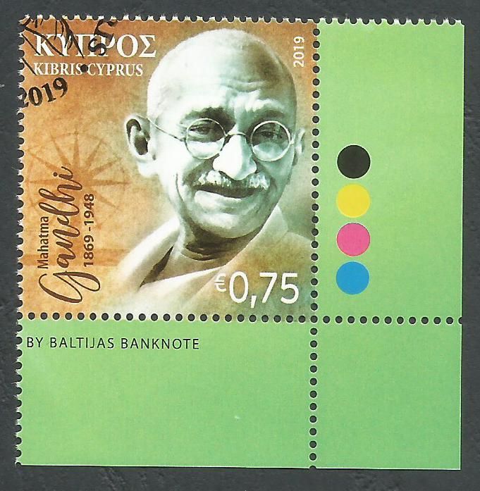 Cyprus Stamps SG 1466 2019 150th Birth anniversary of Mahatma Gandhi - CTO USED (k984)