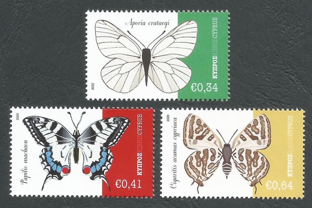 Cyprus Stamps SG 1474-76 2020 Butterflies of Cyprus - MINT