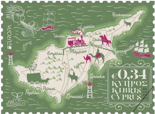 Cyprus Stamps EUROPA 2020 Ancient Postal Routes 0.34c
