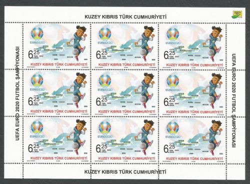 North Cyprus Stamps SG 2020 UEFA EURO 2020 Football Championship Full sheet