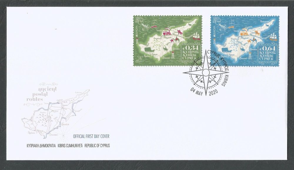 Cyprus Stamps SG 2020 (e) Europa Ancient Postal Routes - Official FDC