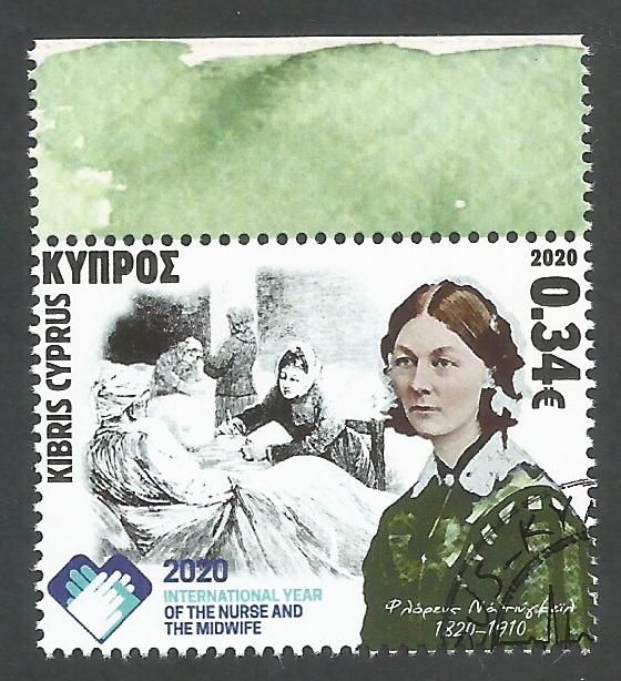 Cyprus Stamps SG 2020 (f) International year of the Nurse and Midwife and 200 years since the birth of Florence Nightingale - CTO USED (L158}