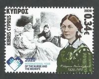 Cyprus Stamps SG 2020 (f) International year of the Nurse and Midwife and 200 years since the birth of Florence Nightingale - MINT