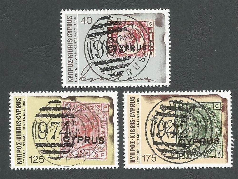 Cyprus Stamps SG 536-38 1980 Stamp Centenary - CTO USED (L202)