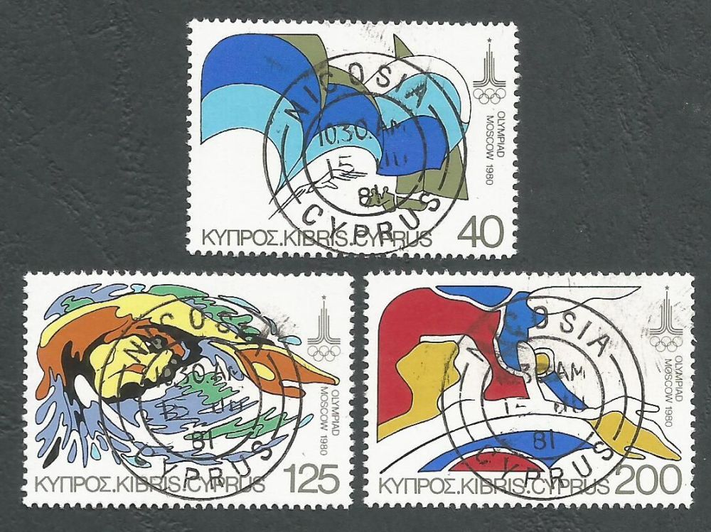 Cyprus Stamps SG 542-44 1980 Moscow Olympic Games - CTO USED (L200)