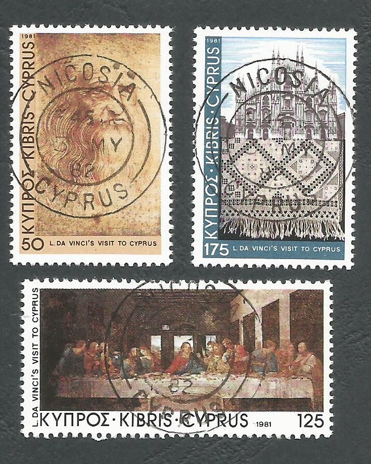 Cyprus Stamps SG 569-71 1981 Leanardo Da Vinci - CTO USED (L193)