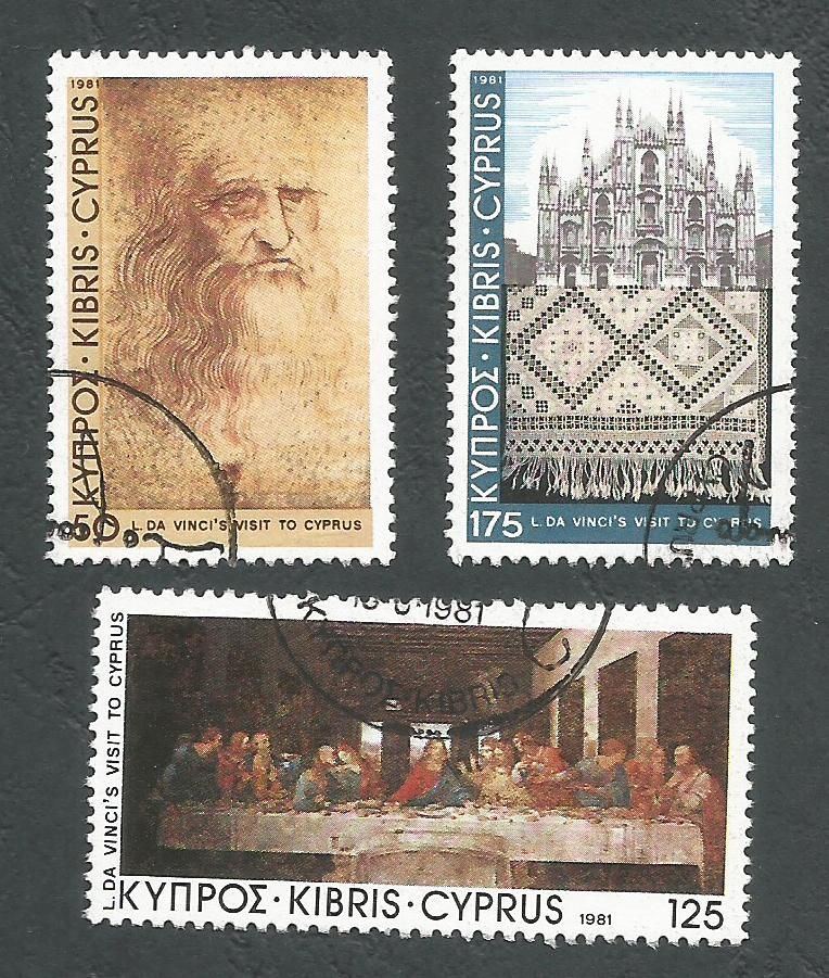 Cyprus Stamps SG 569-71 1981 Leanardo Da Vinci - USED (L192)