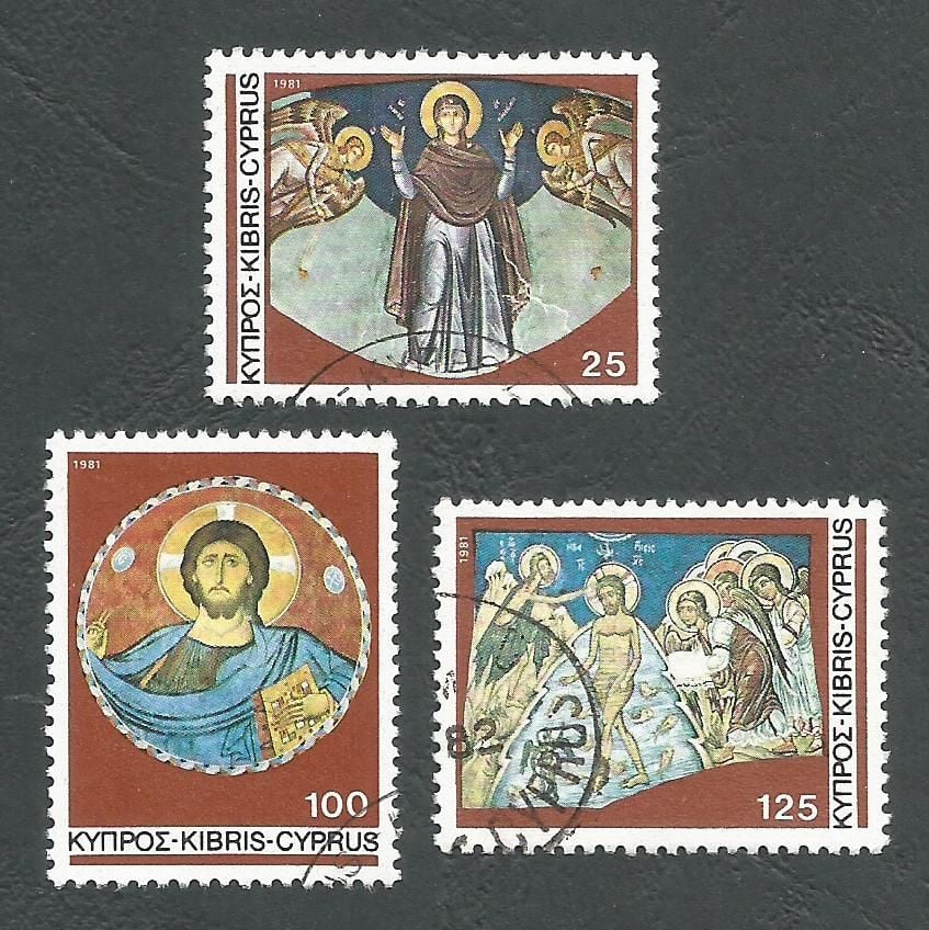 Cyprus Stamps SG 581-83 1981 Christmas murals - USED (L185)