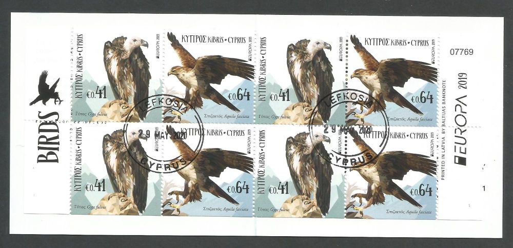 Cyprus Stamps SG 2019 (d) Europa National Birds - Booklet CTO USED (L169)