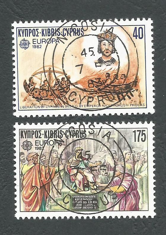 Cyprus Stamps SG 586-87 1982 Europa Historic events - CTO USED (L182)