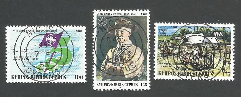 Cyprus Stamps SG 592-94 1982 Boy Scouts - CTO USED (L179)