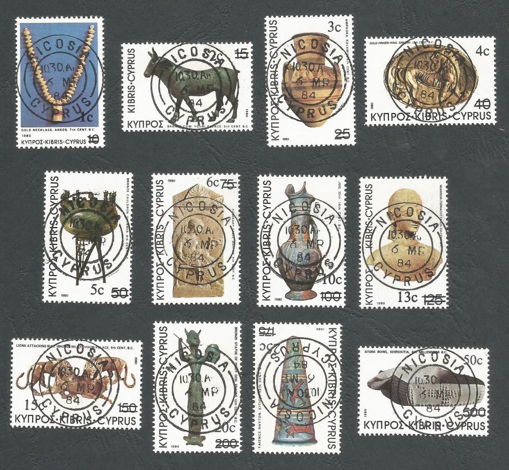 Cyprus Stamps SG 607-18 1983 New currency definatives overprints - CTO USED