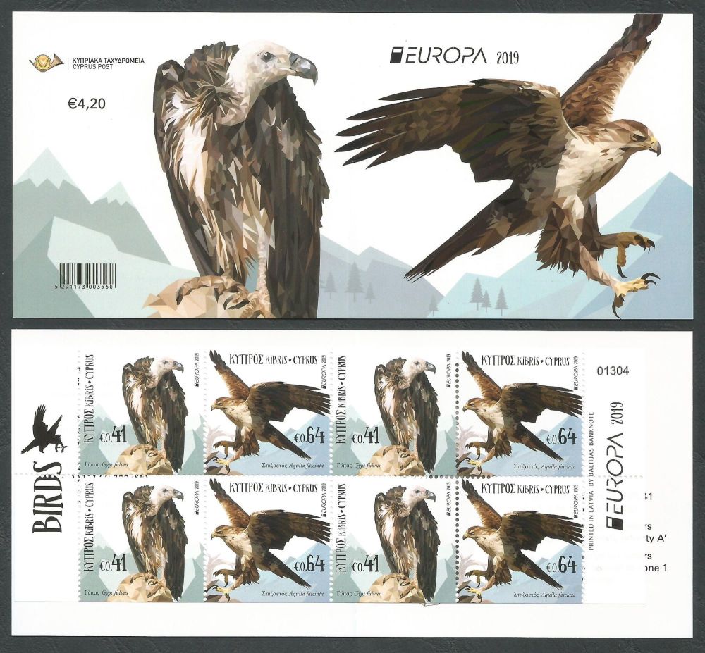 Cyprus Stamps SG 1457a-58a (SB27) 2019 Europa National Birds - Booklet MINT