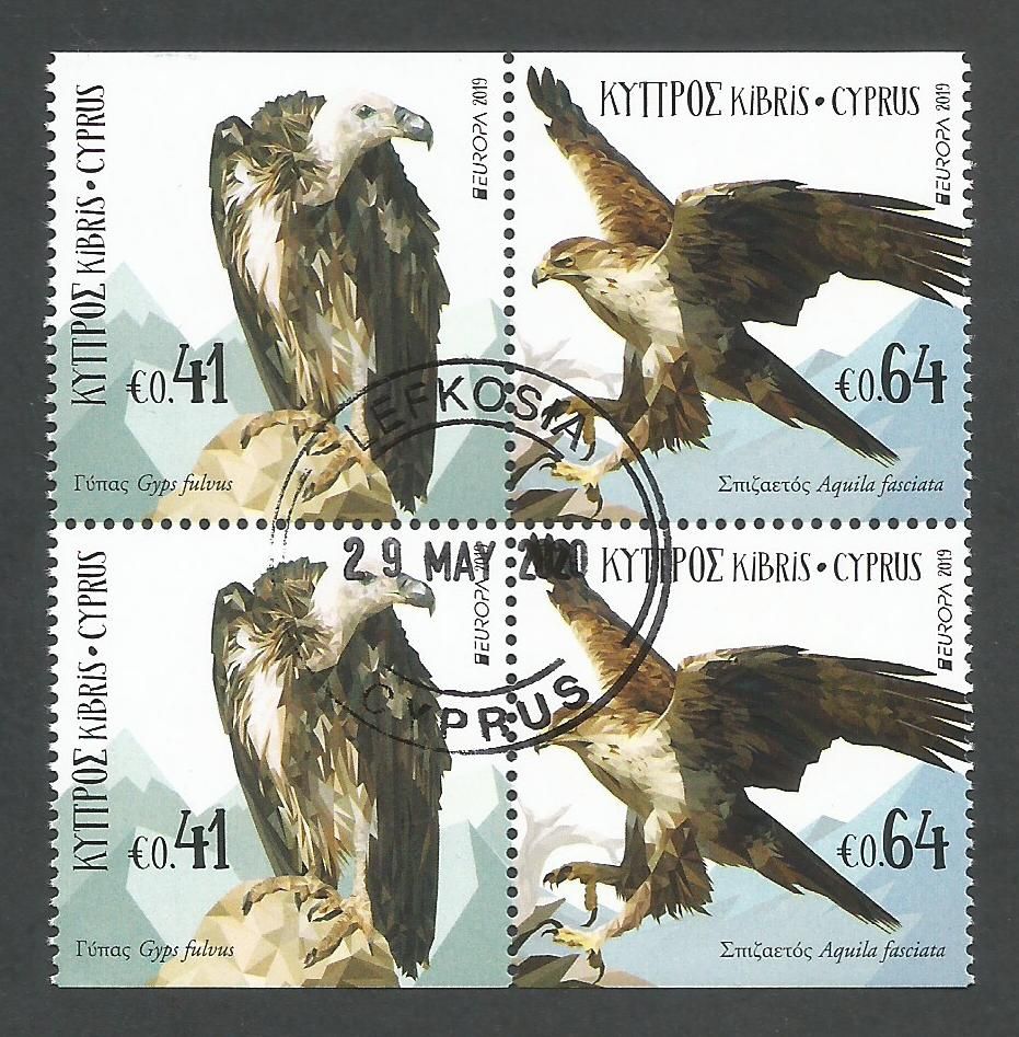 Cyprus Stamps SG 2019 (d) Europa National Birds - Booklet Pane CTO USED (L1