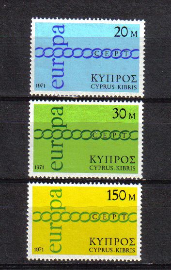 Cyprus stamps SG 372-74 1971 Europa Chain - MLH