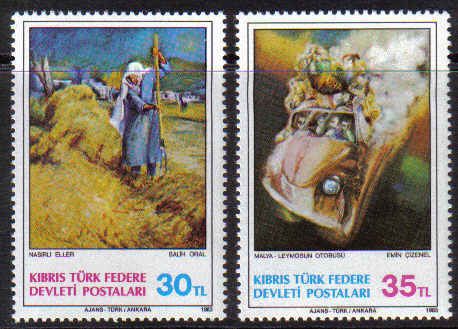 North Cyprus Stamps SG 132-33 1983 Art 2nd Series - MH