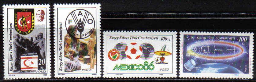 North Cyprus Stamps SG 193-96 1986 Anniversaries and Events - MH