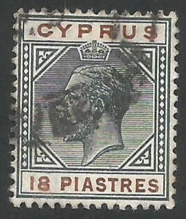Cyprus Stamps SG 083 1915 18 Piastres - USED (L263)